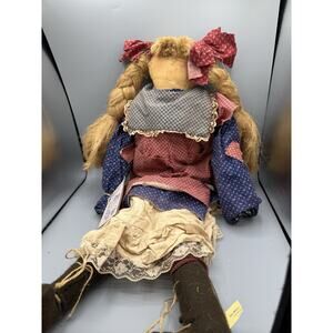 Large 30” Attic Babies Doll Marty Maschino Primitive Folk Art Rag Cloth Country